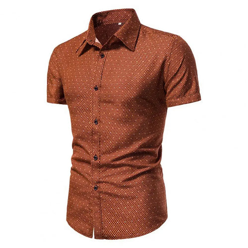 Summer Shirt Terrific Dot Print Summer Shirt Slim Fit Men Top