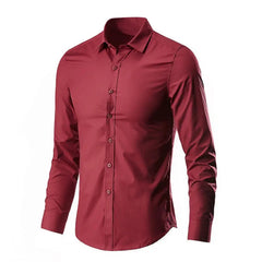 Shirt Button Slim Fit Dress-up Casual Lapel Men Spring Shirt   Men