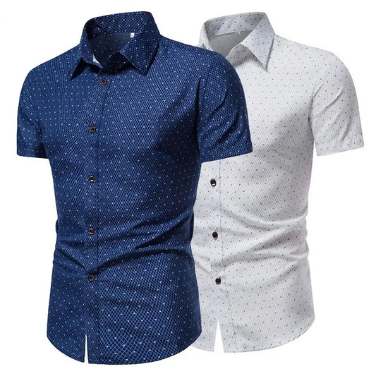 Summer Shirt Terrific Dot Print Summer Shirt Slim Fit Men Top