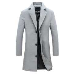 Single Breasted Lapel Long Coat Jacket Fashion Autumn Winter Casual