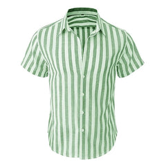 Alternating striped men's shirts Summer minimalist shirts Beach casual