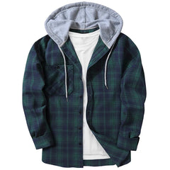 Spring Autumn Men's Checkered Shirt Hooded Flannel Warm Fashion Luxury