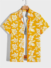 Summer Flower 3D Print Top Men's Summer Hawaii Beach Shirts Outdoor