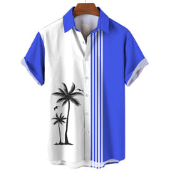 Coconut Tree Printed Hawaiian Shirt Simple Summer Style Beach Shirts