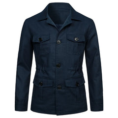 Mens Coats Safari Jacket Linen British Retro Gentry Suit Pockets