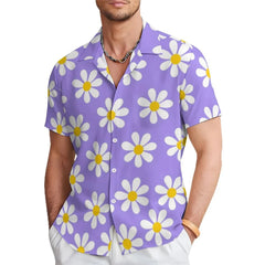 Floral Daisy Casual Men's Shirt Daily Out Summer Lapel Short Sleeve