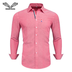 VISADA JAUNA 2019 Men Shirt Long Sleeve 100% Cotton Fashion Turn-Down