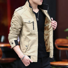 Men Winter Jackets Slim Thicker Warm Coats Casual Fleece Jackets High