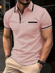 Men's POLO shirt Spring and summer trend patchwork fashion top casual