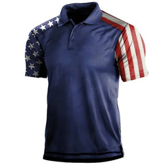 Vintage Men's Polo Shirt Golf Shirts Turndown 3d Print Tees Top