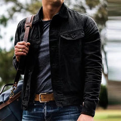 Autumn Retro Male Jacket Canvas Cotton Khaki Military Uniform Light