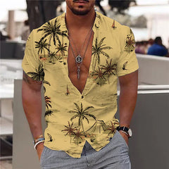 2023 Coconut Tree Shirts For Men 3d Printed Men's Hawaiian Shirt Beach