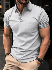 Best Selling Men Short Sleeve Polo Shirt Turn Down Collar Button Pure