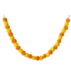 Marigold Flower Garland with зo Flowers, Artificial Flowers for Diwali