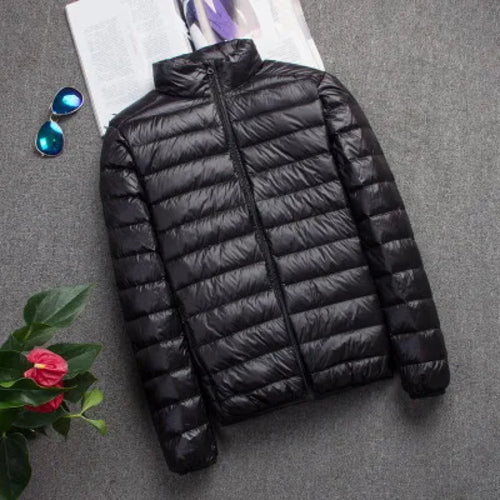 New Brand Autumn Winter Light Down Jacket Men's Fashion Hooded Short