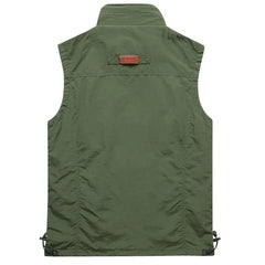 Mens Mesh Vest Multi Pocket Quick Dry Fishing Hiking Sleeveless Jacket