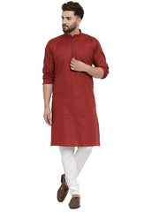 Mens Kurta Pajama Set Cotton Indian Ethnic Traditional Plain Dress