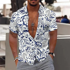 2024 Summer Hawaiian Men's Shirt Vacation Daily Slim-fit Top Gym