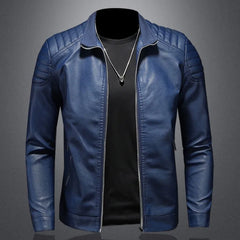 Trend Motorcycle Jacket Spring Mens Fashion Leather Jacket Slim Fit PU