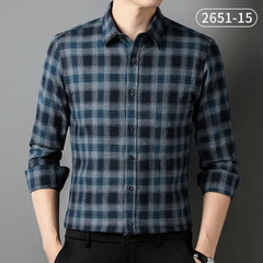 100%cotton sanding full shirts for men slim fit Casual houndstooth