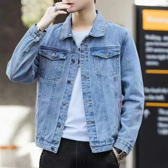 Jeans Coat for Men Black Autumn Denim Jackets Man High Quality Winter