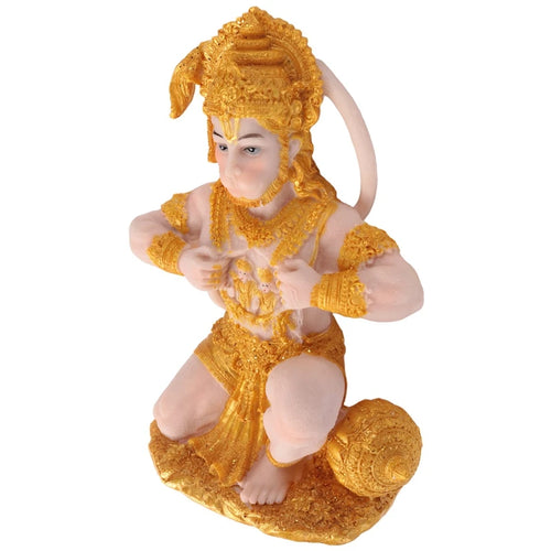 Gold Hanuman Statue Indian Lord Sculpture India Figurine Collection