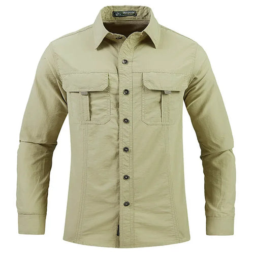 Men's Long Sleeve Camping Hiking Shirts For Quick Dry Sun Protection