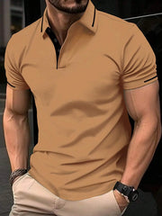 Best Selling Men Short Sleeve Polo Shirt Turn Down Collar Button Pure