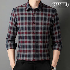 100%cotton sanding full shirts for men slim fit Casual houndstooth