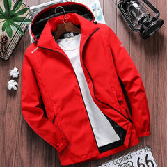 Men's Casual Hooded Bomber Jacket Spring Summer Hip Hop Windbreaker