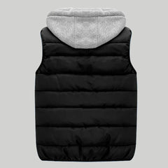 Men's Padded Vest Autumn Winter Hooded Jackets Outerwear Thick Warm