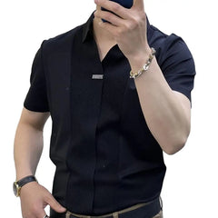 Men Short-sleeve Shirt Formal Business Style Men's Summer Shirt With