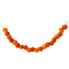 Marigold Flower Garland with зo Flowers, Artificial Flowers for Diwali