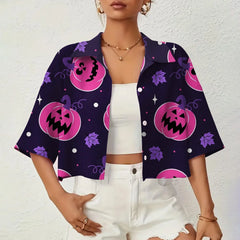 Loose And Breathable Women's Lapel Shirt High Quality Halloween Style