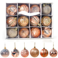 12 Pcs Christmas Supplies Gift Decoration Balls 6Cm