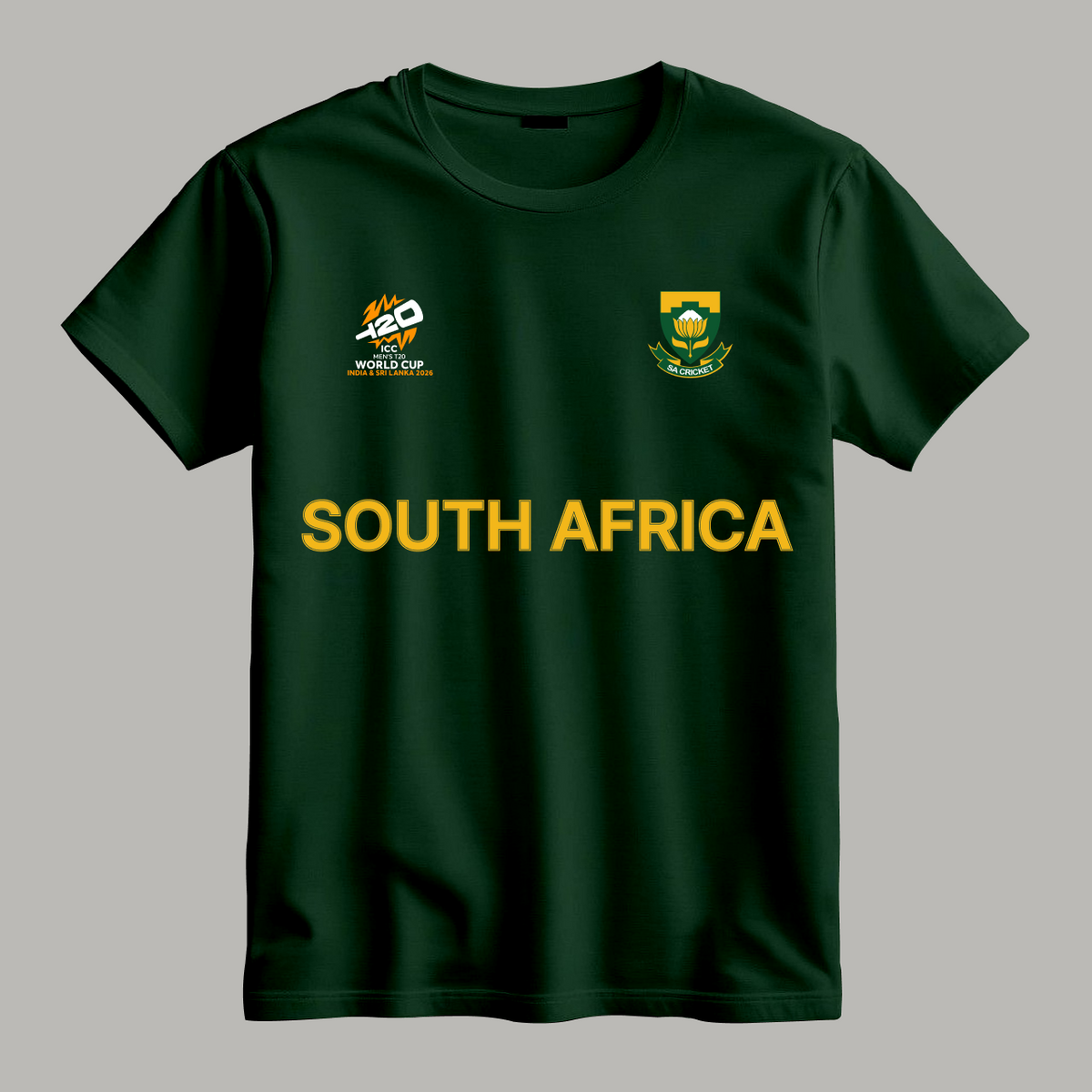 Cricket World Cup 2026 South Africa Team Fan T-Shirt |  Male & Female Fan Jersey