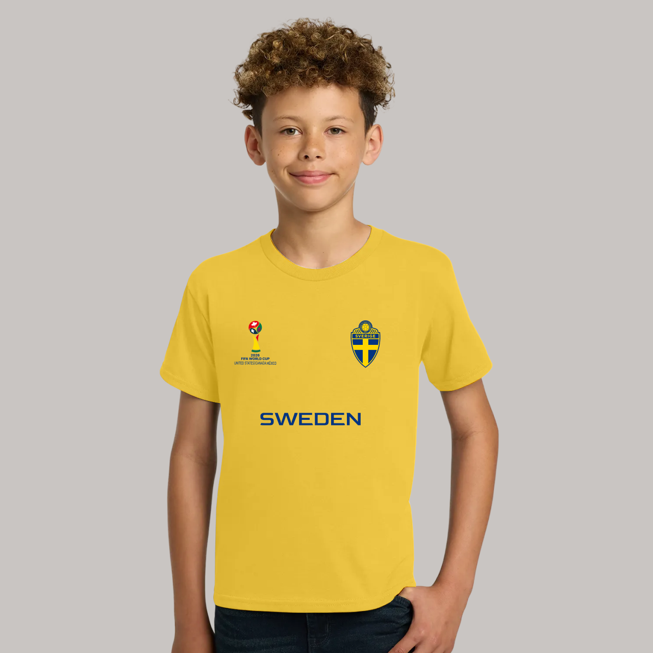 Sweden Soccer Team Fan T-Shirt For Boys/Youth – 2026 Football World Cup TShirt