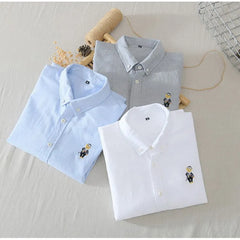 High Quality 100% Cotton Japanese Solid Color Casual Long Sleeved