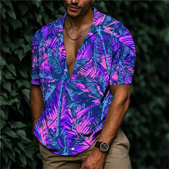 2023 Summer Animal Crane Men Hawaiian Shirt 3d Plant Shirt For Men