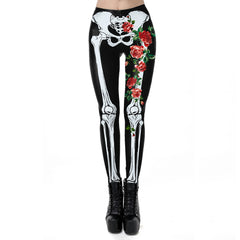 NADANBAO Skull Leggings Woman Halloween Party Trousers Festival