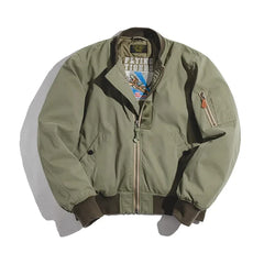 Maden Cargo Retro MA-1 Bomber Flight Jackets Green Black Standing