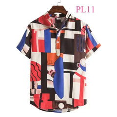 Vintage Shirt Men T-shirts Summer Clothing 3d Shirts Streetwear V Neck