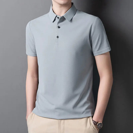 Fashion Men Summer Solid Polo Shirts Korean Style New Daily Business