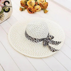 Korean Version of Beach Hat Women Summer Hats Wide Brim Straw Hollowed