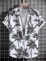 Men's short sleeved shirt new summer Hawaiian style lapel button up