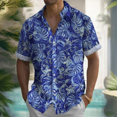 3d Beach Flower Print Hawaiian Shirts 2024 Men's Shirt Summer Daily