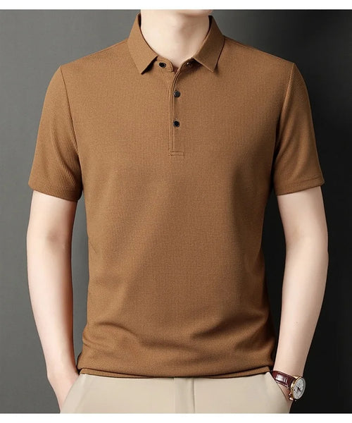 7 Colors Men's Short Sleeved Lapel Polo Shirt  Loose Fitting Men's