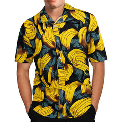 Shirt For Mens Hawaiian Banana Fruit Casual 3D Printed Beach Short