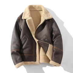 Fur Men's Autumn Winter Thickening High-end Brand Leather Jacket /