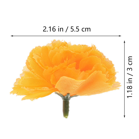 50 Pcs Artificial Marigold Simulation Heads Fake Embellishment